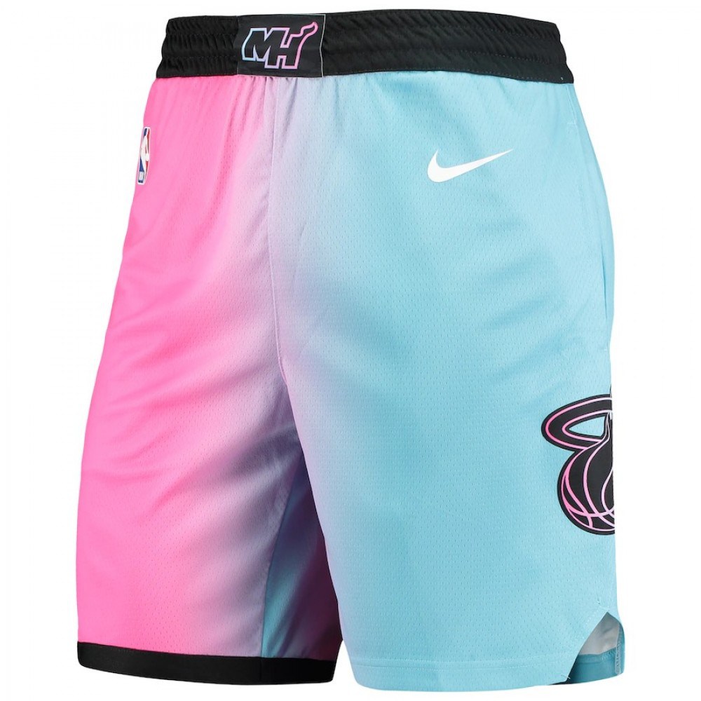 Men's Miami Heat Pink/Light Blue 2020/21 Swingman Shorts City Edition-Pro Kit Vault | Brand New 26/27 Sports Jerseys